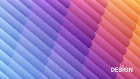 3D background striped symmetric lines. Abstract background with dynamic effect. Creative design poster with vibrant gradients. Vector Illustration for advertising, marketing or presentation.のイラスト素材