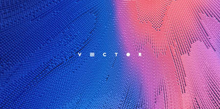 Liquid paint abstraction. Art design. Texture with dynamic particles. 3d vector Illustration.のイラスト素材
