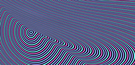 Pattern with optical illusion. Abstract striped background. 3d vector illustration.のイラスト素材