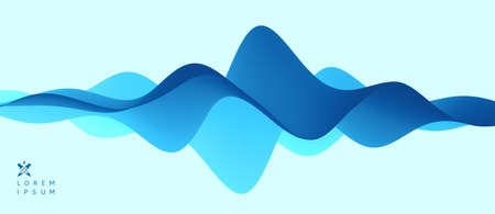 3D abstract wavy background with modern gradient colors. Motion sound wave. Vector illustration for banner, flyer, brochure, booklet, presentation or websites design.のイラスト素材