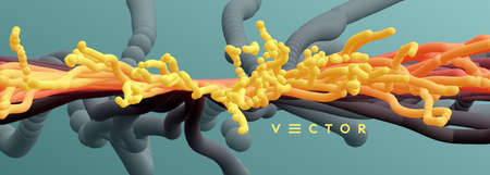 Abstract background with dynamic effect. 3d vector illustration in technology style.のイラスト素材