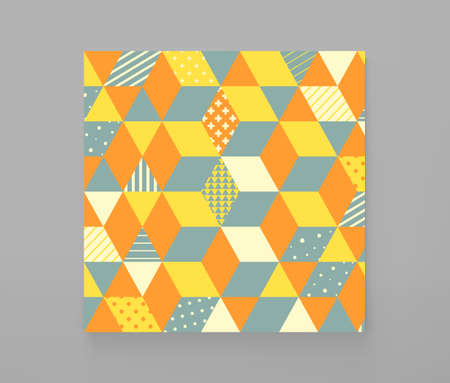 cover design template. 3d blocks texture background. vector illustration.
