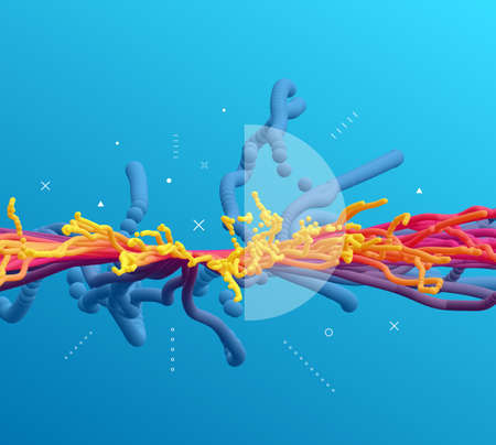 Abstract background with dynamic effect. 3d vector illustration in technology style.のイラスト素材