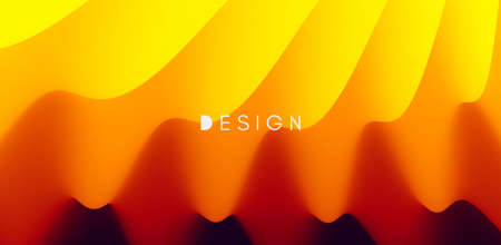 Abstract waved background with layers. Trendy covers design. Vector illustration in modern art style.のイラスト素材