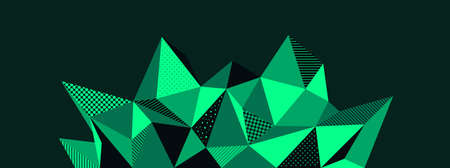 Abstract faceted background in memphis style. Geometric pattern with gems structure. Polygonal mosaic 3d vector illustration.のイラスト素材