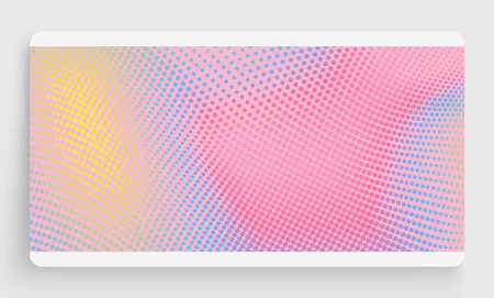 Halftone gradient background. Vibrant trendy texture, with blending colors. Cover design template. 3d network design with particles. Can be used for advertising, marketing, presentation.のイラスト素材