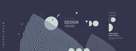 Background with optical illusion. Pattern can be used as a template for brochure, annual report, magazine, poster, presentation, flyer or banner. 3d vector illustration.のイラスト素材