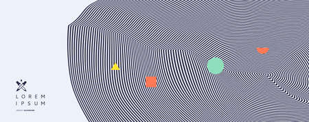 Abstract circular striped background. Pattern with optical illusion. 3D geometrical vector...