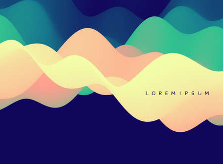 Abstract wavy background with modern gradient colors. Trendy liquid design. Modern pattern. Vector illustration for banners, flyers and presentation.のイラスト素材