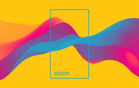 3D abstract wavy background with modern gradient colors. Motion sound wave. Vector illustration for banner, flyer, brochure, booklet, presentation or websites design.のイラスト素材