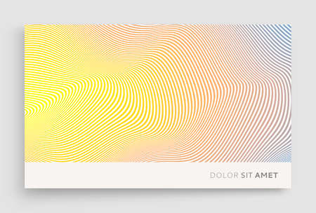 3D wavy background with many concentric thin lines. striped surface. Pattern with optical illusion. cover design template. Vector illustration for advertising, marketing or presentation.のイラスト素材