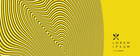 Pattern with optical illusion. Abstract striped background. 3d vector illustration.のイラスト素材