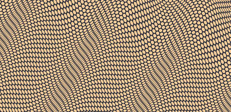 Wavy surface with optical illusion. Abstract polka dots pattern. Vector illustration.のイラスト素材