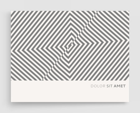 Optic art illustration of black and white squares. The geometric background by stripes. 3d vector patter for brochure, annual report, magazine, poster, presentation, flyer or banner.のイラスト素材