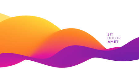 3D abstract wavy background with modern gradient colors. Motion sound wave. Vector illustration for banner, flyer, brochure, booklet, presentation or websites design.のイラスト素材