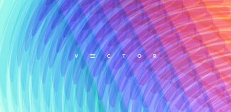 Abstract wavy background with dynamic effect. Modern screen design for mobile app and web. Fantasy digital art. 3d vector illustration.のイラスト素材