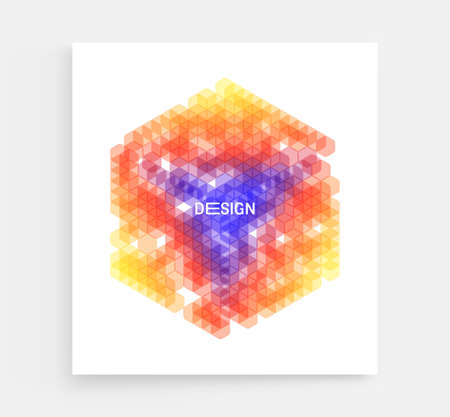 cover design template. abstract geometric element. 3d vector illustration for brochure, banner, flyer or presentation.のイラスト素材