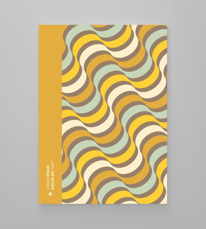 Abstract dynamic template with wavy curved ribbons. Modern cover design. 3d vector illustration.のイラスト素材