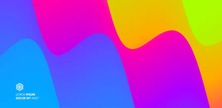 Abstract wavy background with modern gradient colors. trendy liquid design. motion sound waves. Vector illustration for banners, flyers and presentations.のイラスト素材