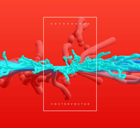 Abstract background with dynamic effect. 3d vector illustration in technology style.のイラスト素材