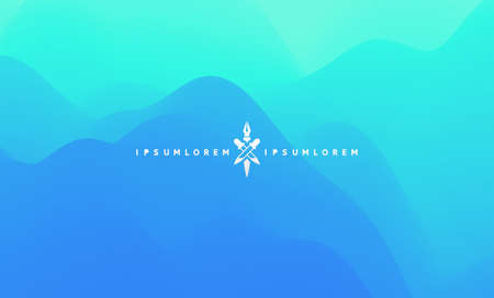 Landscape with mountains and sun. Sunrise. mountainous terrain. abstract background. vector illustration.のイラスト素材