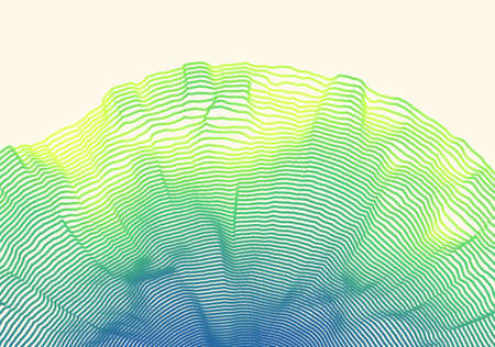 Abstract background with dynamic particles. Circular grid pattern. 3d vector illustration for business, science or technology.のイラスト素材