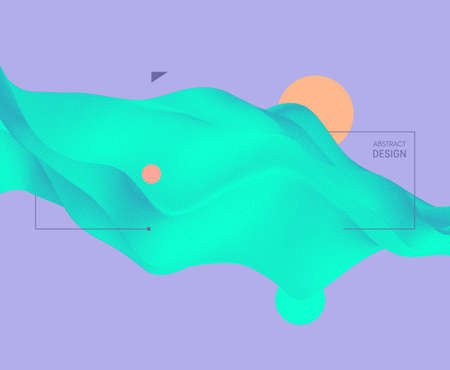 3D wavy background with dynamic effect. Abstract vector illustration for flyer, brochure, booklet and websites design.のイラスト素材