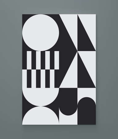 Abstract geometric pattern with simple shapes. Vector illustration for brochure, poster, card, invitation, poster, textile print, presentation, flyer or banner.のイラスト素材
