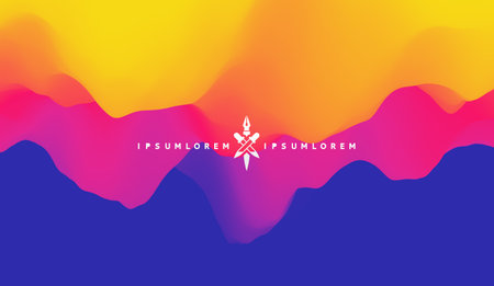 Abstract background with dynamic effect. Creative design with vibrant gradients. 3D vector Illustration.のイラスト素材