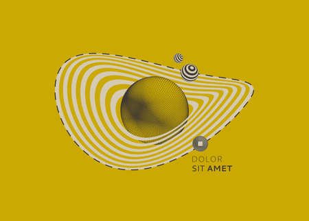 cosmic art. abstract background. 3D vector illustration for cover, card, poster, flyer, badge, print for t-shirt, patch or banner.のイラスト素材