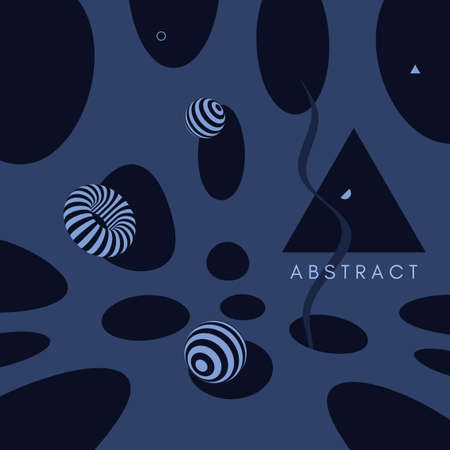 Abstract 3D geometric background. Vector illustration in futuristic style. Design for banner, flyer, poster, cover or brochure.のイラスト素材