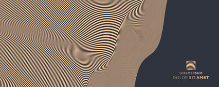 Pattern with optical illusion. Abstract striped background. 3d vector illustration.のイラスト素材