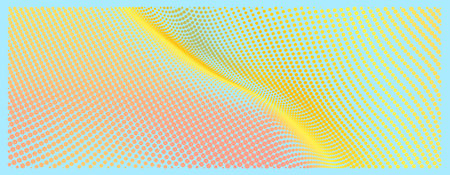 Halftone gradient background. Vibrant trendy texture, with blending colors. Cover design template. 3d network design with particles. Can be used for advertising, marketing, presentation.のイラスト素材