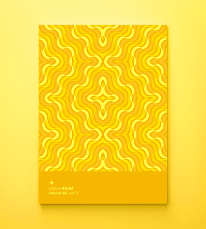 Pattern with optical illusion. simple graphic design. Abstract dynamic template with wavy curved ribbons. 3d vector illustration for banner, flyer, poster, cover or brochure.のイラスト素材