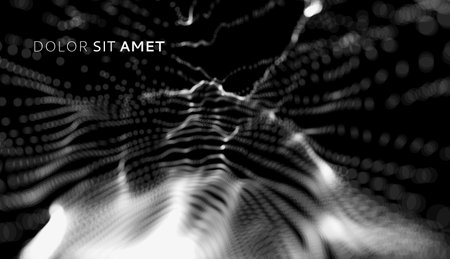Array with dynamic particles. 3d technology style. abstract background. vector illustration.のイラスト素材