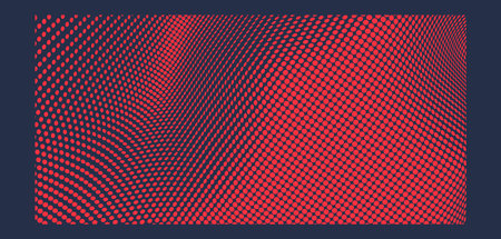 Wavy surface with optical illusion. Abstract polka dots pattern. Vector illustration.のイラスト素材