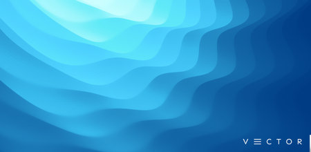 3D wavy background with ripple effect. Vector illustration for design.のイラスト素材