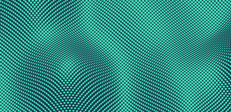 Wavy surface with optical illusion. Abstract polka dots pattern. Vector illustration.のイラスト素材