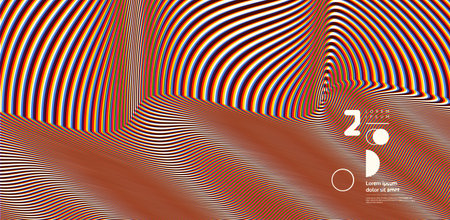 Pattern with optical illusion. Abstract striped background. 3d vector illustration.のイラスト素材
