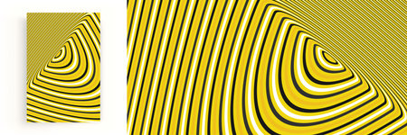 Pattern with optical illusion. Abstract striped background. 3d vector illustration.のイラスト素材