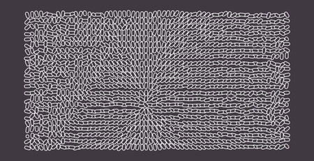 Black and white texture. Irregular array or matrix of random ovals. Vector illustration for print, textile, fabric, package, wrapping or cover.のイラスト素材