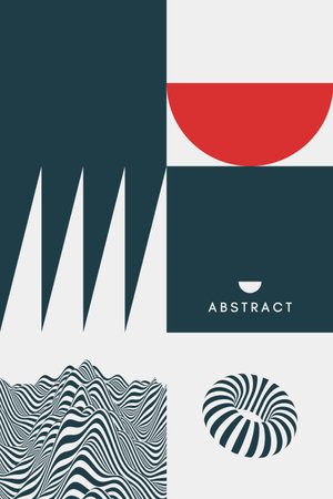 cover design template. Pattern with optical illusion. 3d vector illustration for brochure, poster, placard, presentation, flyer or banner.のイラスト素材