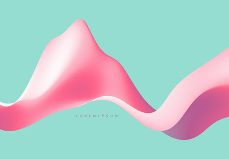 3D abstract wavy background with modern gradient colors. Motion sound wave. Vector illustration for banner, flyer, brochure, booklet, presentation or websites design.のイラスト素材