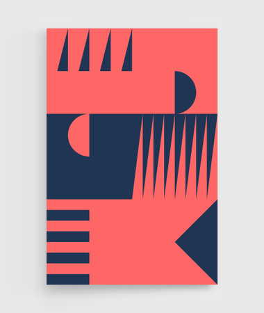Abstract geometric pattern with simple shapes. Vector illustration for brochure, poster, card, invitation, poster, textile print, presentation, flyer or banner.のイラスト素材