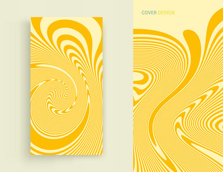 Psychedelic pattern with melting and distorting lines. The geometric background by stripes. 3d vector illustration for brochure, annual report, magazine, poster, presentation, flyer or banner.のイラスト素材