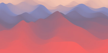 Mountain landscape. Mountainous terrain. Vector illustration. Abstract background.のイラスト素材