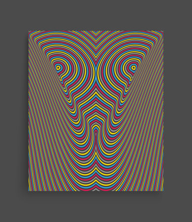 Pattern with optical illusion. Abstract striped background. 3d vector illustration.のイラスト素材