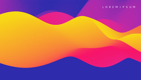 Abstract wavy background with modern gradient colors. Trendy liquid design. Modern pattern. Vector illustration for banners, flyers and presentation.のイラスト素材