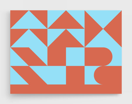 Abstract geometric pattern with simple shapes. Vector illustration for brochure, poster, card, invitation, poster, textile print, presentation, flyer or banner.のイラスト素材