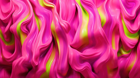 3D colorful paint background. Liquid artwork with flows and splashes. Mixed paints with gradient vivid colors. Generative AI. Illustration for banner, poster, cover, brochure or presentation.の素材